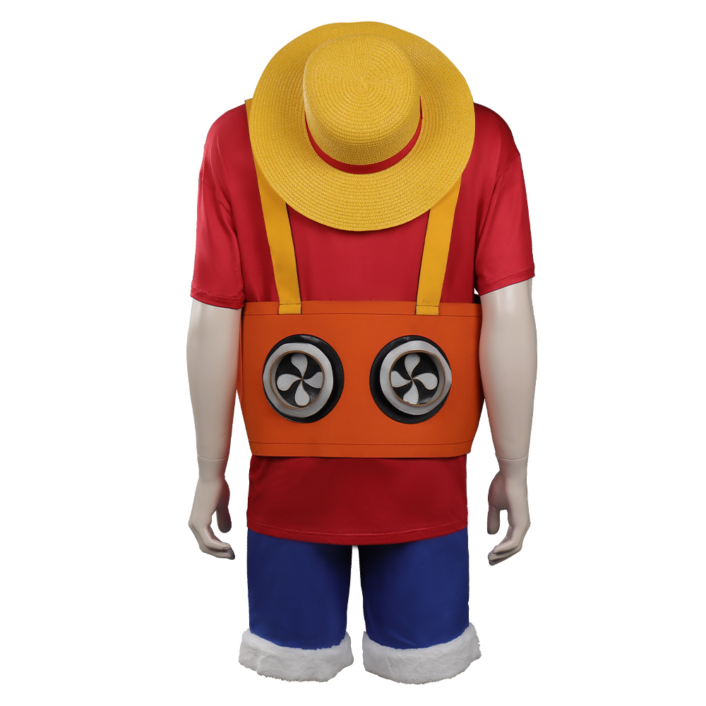Anime One Piece Red Monkey D. Luffy Cosplay Costume Outfits Halloween Carnival Suit