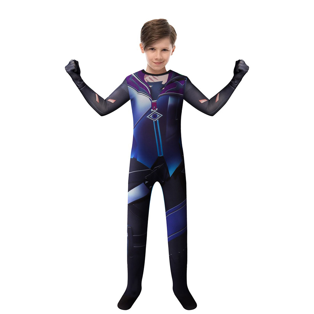 Game Valorant Kids Fade Cosplay Costume Jumpsuit Mask Outfits Halloween Carnival Suit