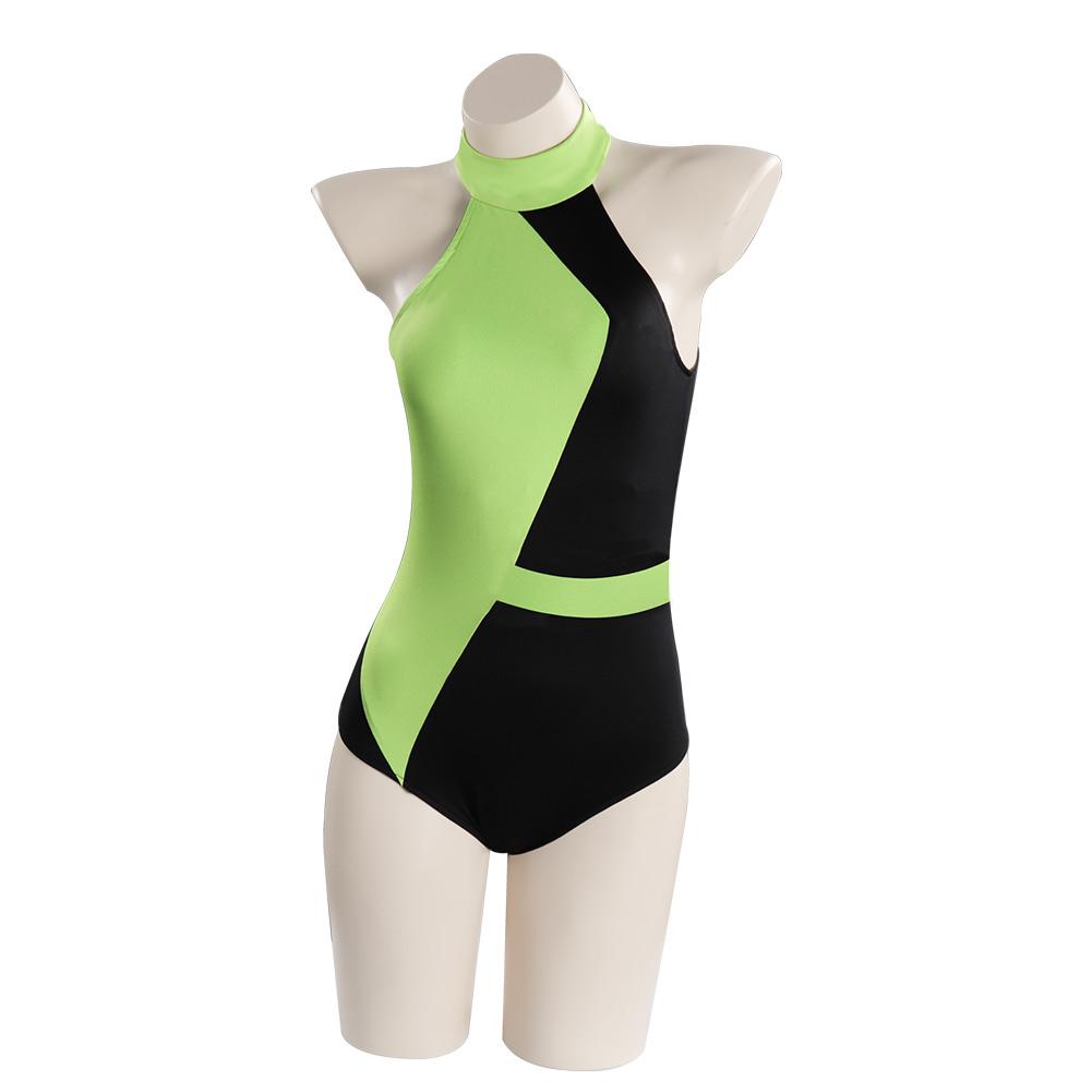 Kim Possible Shego Cosplay Costume Adult Swimsuit Outfits Halloween Carnival Suit