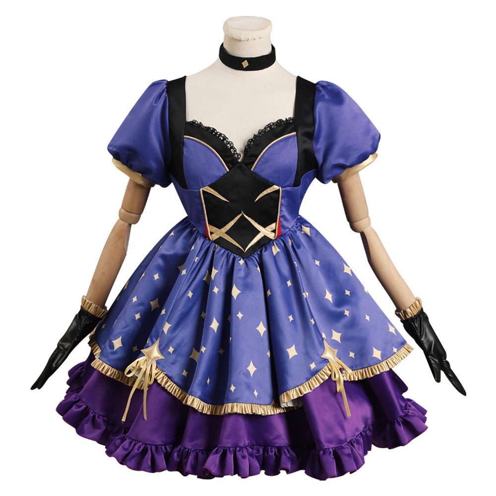 Game Genshin Impact Mona Cosplay Costume Witch Dress Outfits Halloween Carnival UUstyle®