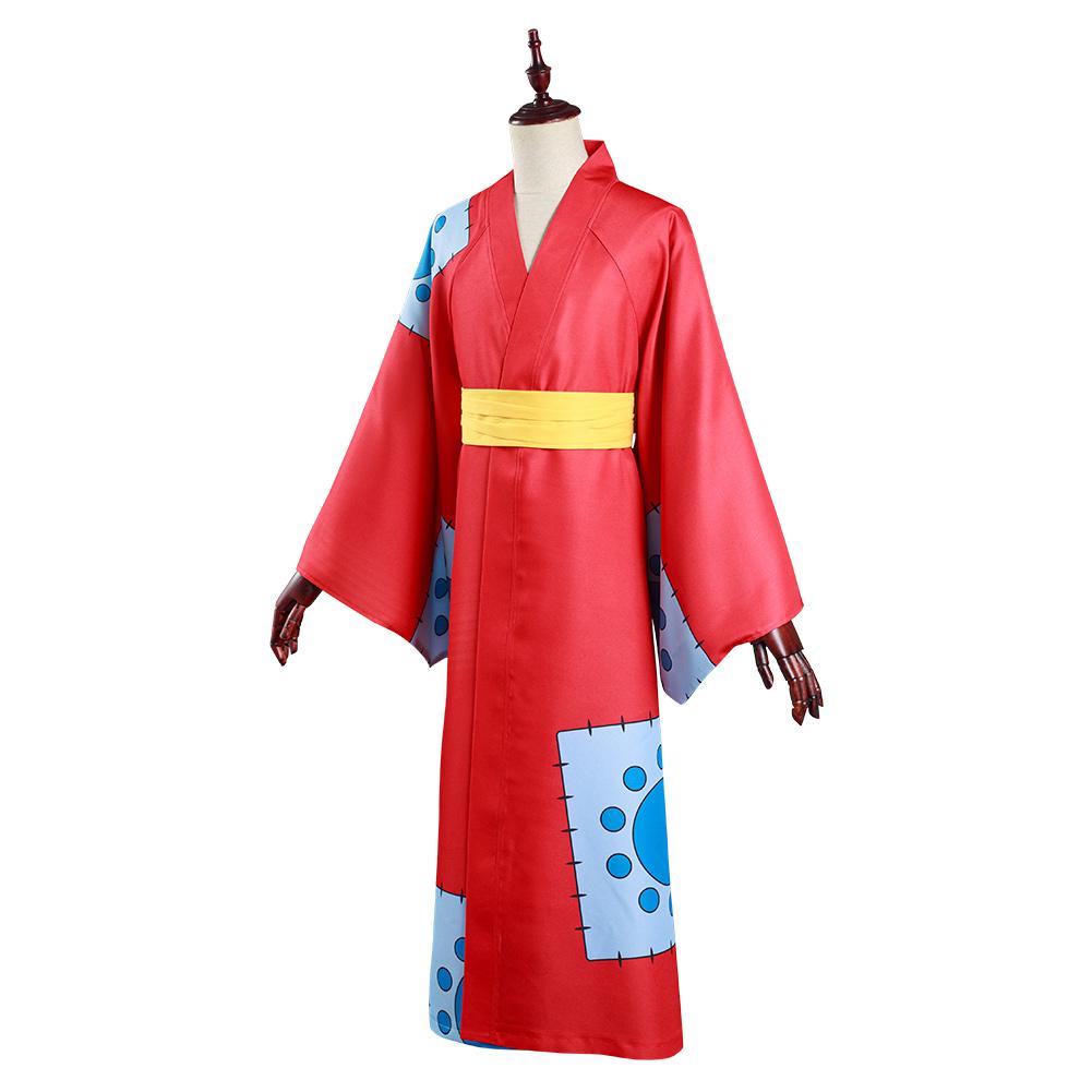 One Piece Wano Country Monkey D. Luffy Kimono Outfits Cosplay Costume Halloween Carnival Suit