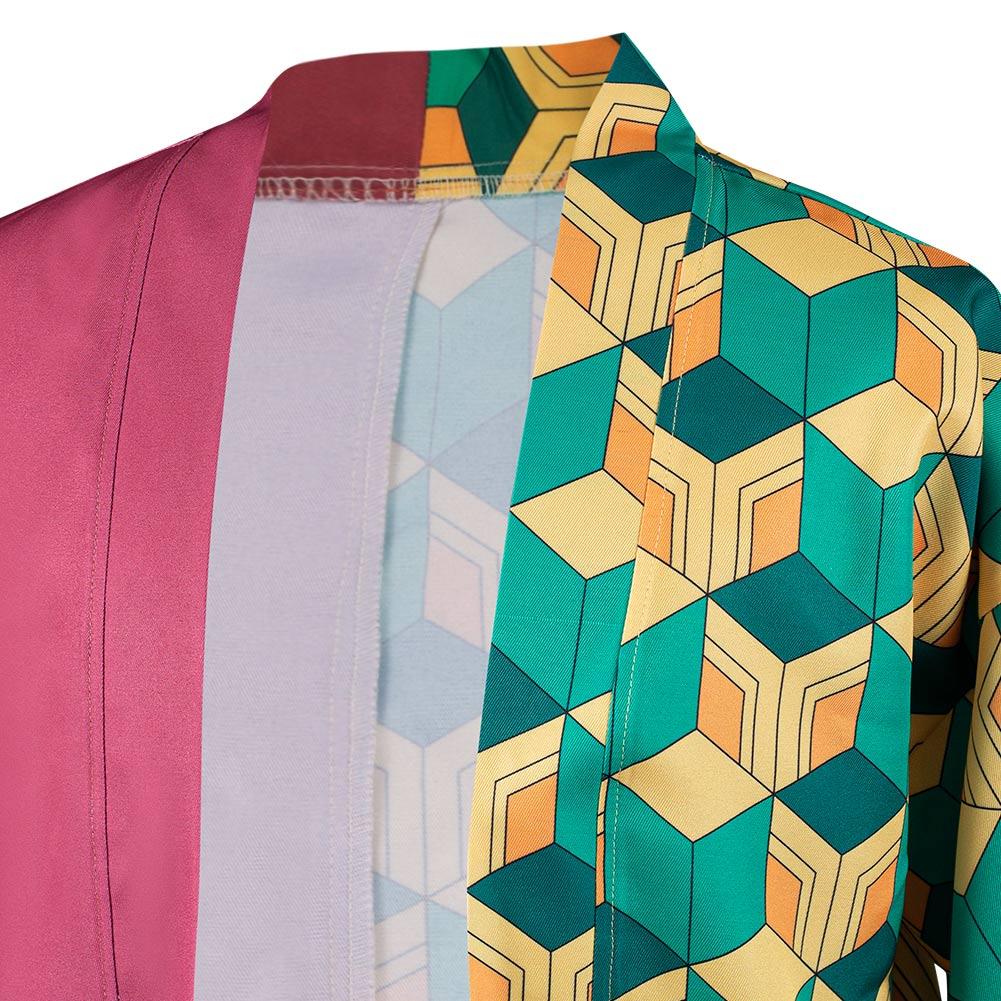 Demon Slayer Tomioka Giyuu Halloween Carnival Suit Cosplay Costume with Earrings Belt