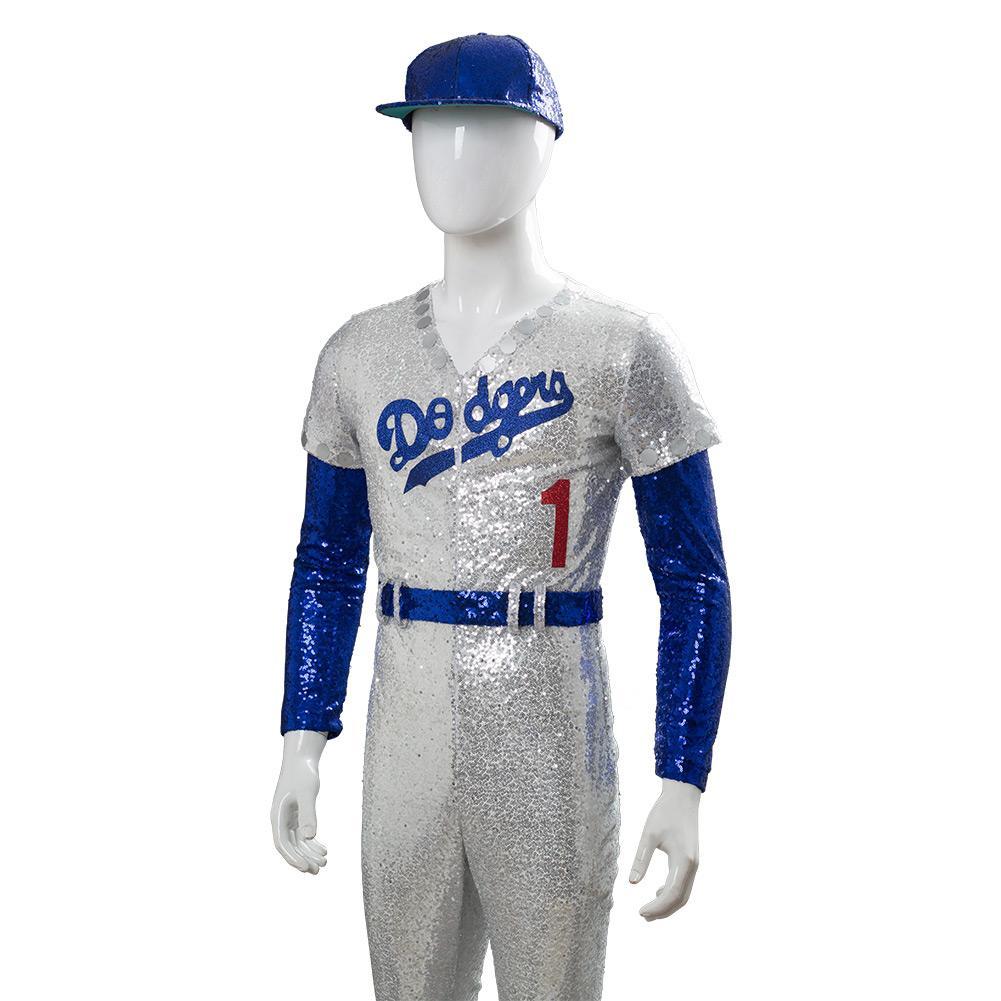 Movie Rocketman Elton John Dodgers Baseball Uniform Cosplay Costume Halloween Suit
