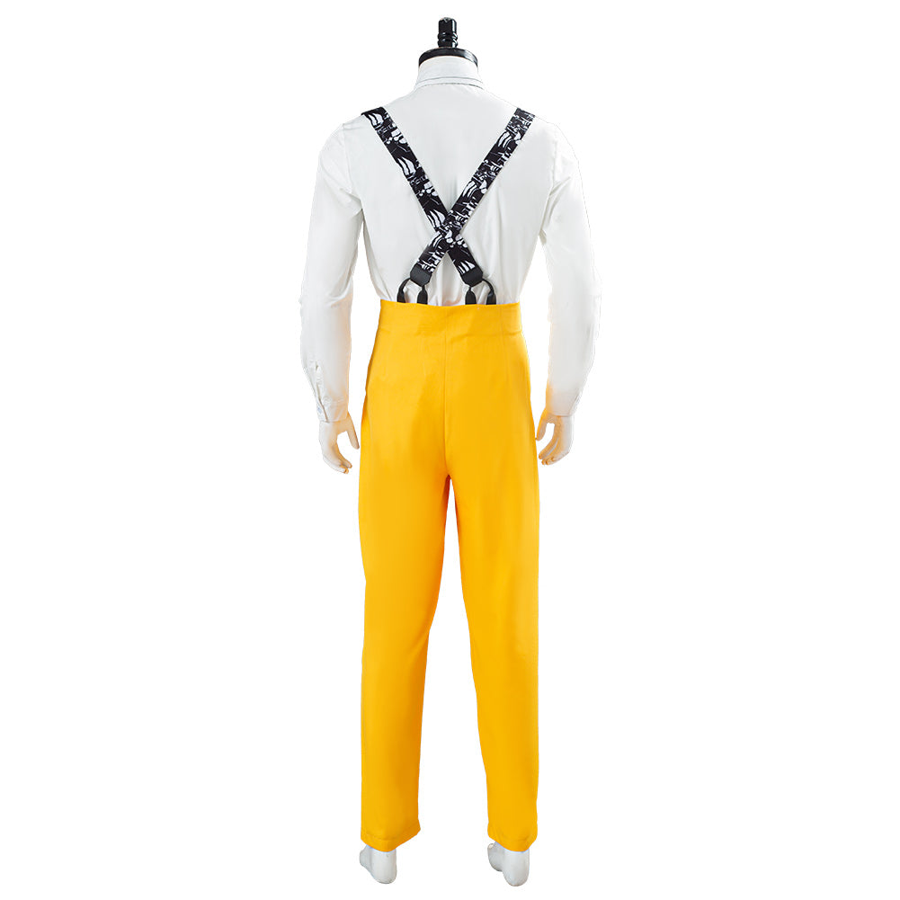 The Mask Jim Carrey Yellow Suit Men Uniform Outfit Halloween Carnival Costume Cosplay Costume