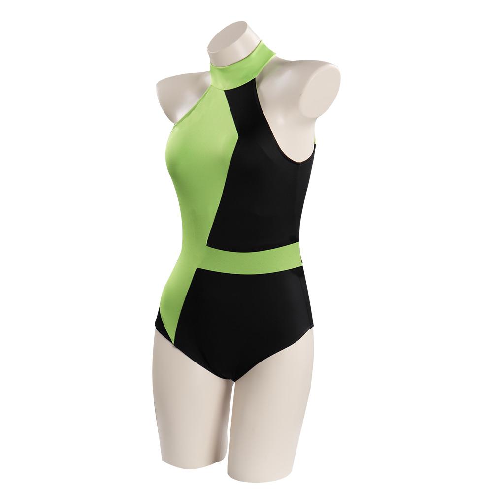 Kim Possible Shego Cosplay Costume Adult Swimsuit Outfits Halloween Carnival Suit