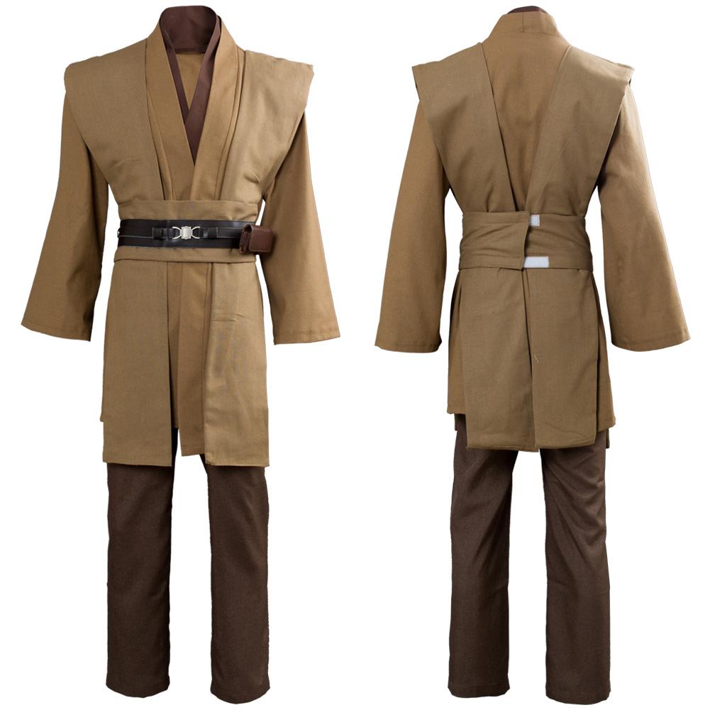 Movie Star Wars Kenobi Jedi TUNIC Outfits Brown Version No Cloak Halloween Carnival Suit Cosplay Costume