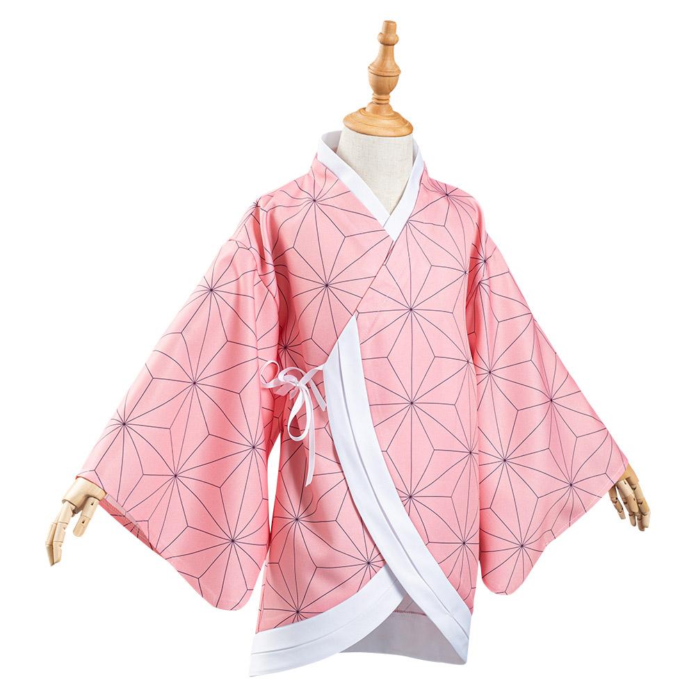 Demon Slayer: Kimetsu no Yaiba Kamado Nezuko Kimono Coat Cosplay Costume for Kids Children