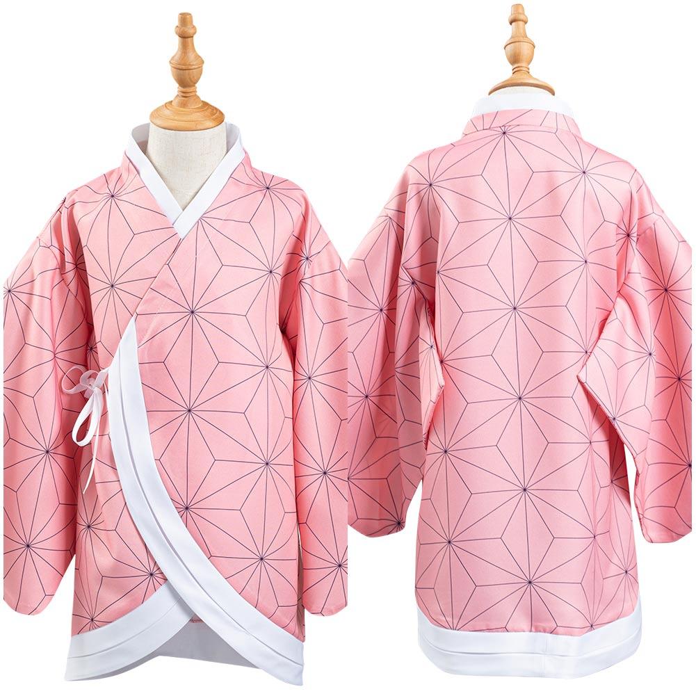 Demon Slayer: Kimetsu no Yaiba Kamado Nezuko Kimono Coat Cosplay Costume for Kids Children