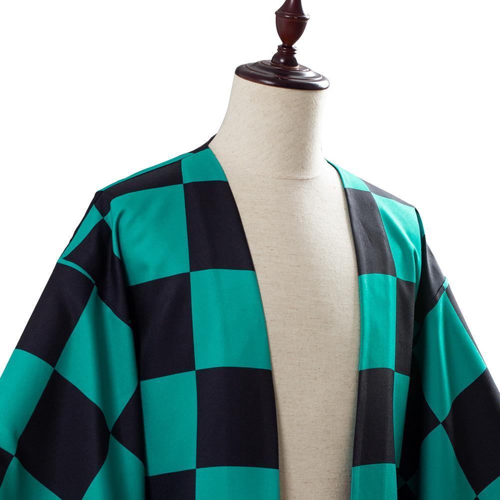 Anime Demon Slayer Kamado Tanjirou Kids Boys Kimono Coat Cosplay Costume