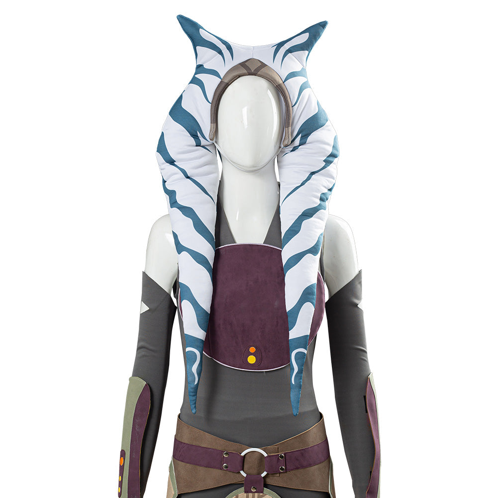 Movie Star Wars Rebels Ahsoka Tano Women Dress Outfit Halloween Carnival Costume Cosplay 