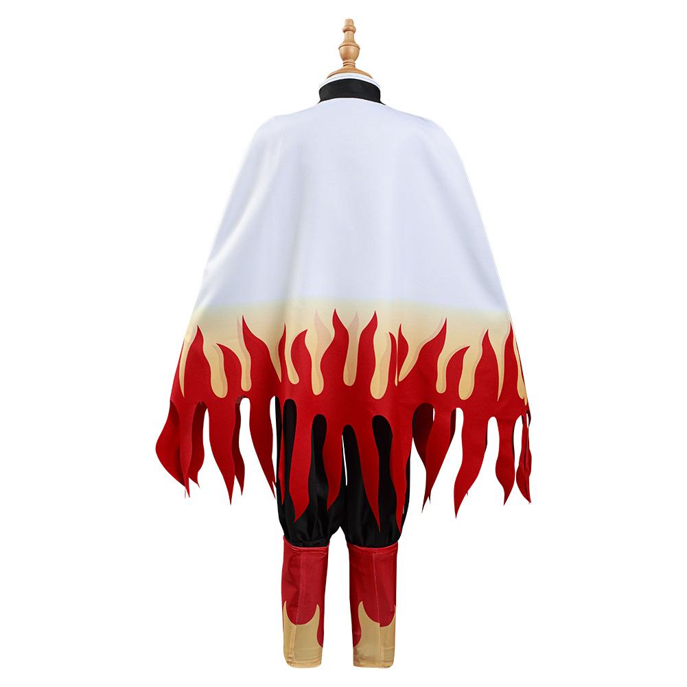 Demon Slayer: Kimetsu no Yaiba Rengoku Kyoujurou Kids Children Coat Pants Cloak Outfits Cosplay Costume Halloween Carnival Suit