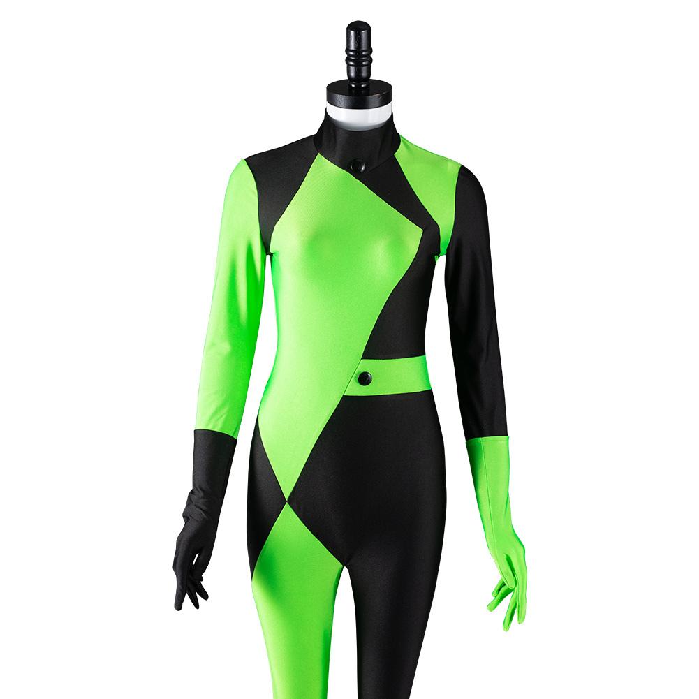 Kim Possible Shego Cosplay Costume Adult Jumpsuit Halloween Carnival Suit