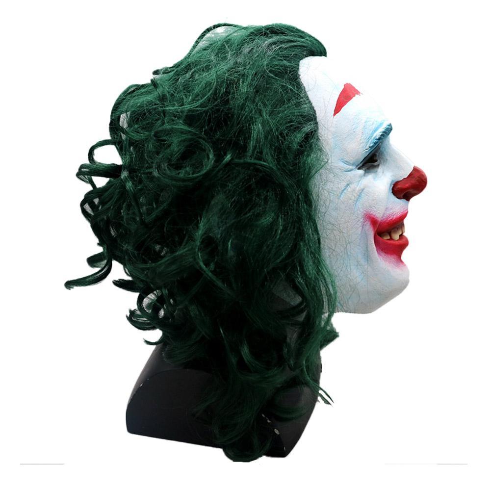 Movie Joker Green Hair Mask Cosplay Clown Full Face Halloween Props