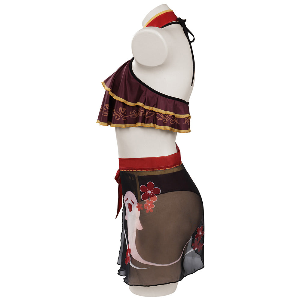 Game Genshin Impact HuTao Cosplay Party Costume Swimsuit Set Festival
