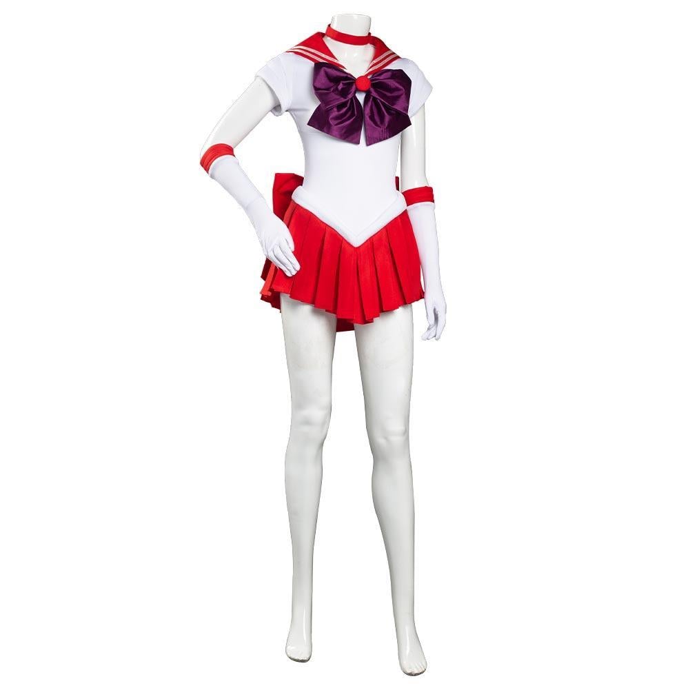 Anime Sailor Moon Hino Rei Uniform Cosplay Skirt Dress Outfit Set Christmas Costume Festival Carnival