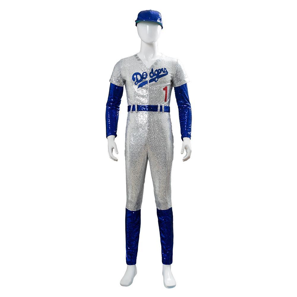 Movie Rocketman Elton John Dodgers Baseball Uniform Cosplay Costume Halloween Suit