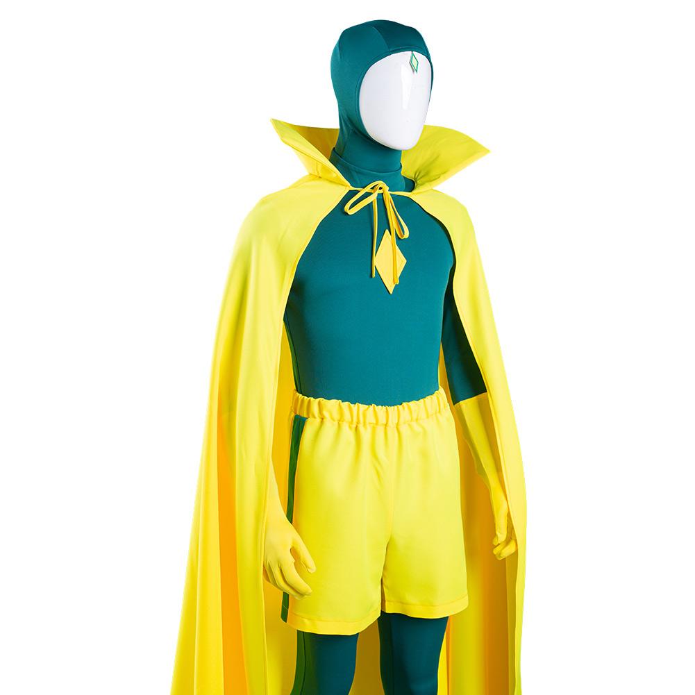 WandaVision Vision Jumpsuit Cloak Outfits Cosplay Costume Halloween Carnival Suit