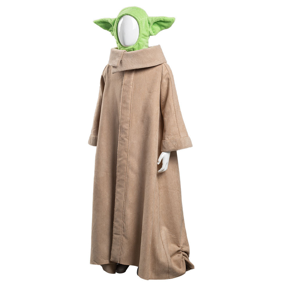 TV The Mandalorian -Baby Yoda Robe Hat Outfits Halloween Carnival Suit Cosplay Costume For Kids