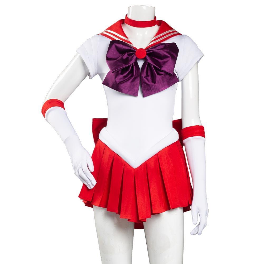 Anime Sailor Moon Hino Rei Uniform Cosplay Skirt Dress Outfit Set Christmas Costume Festival Carnival