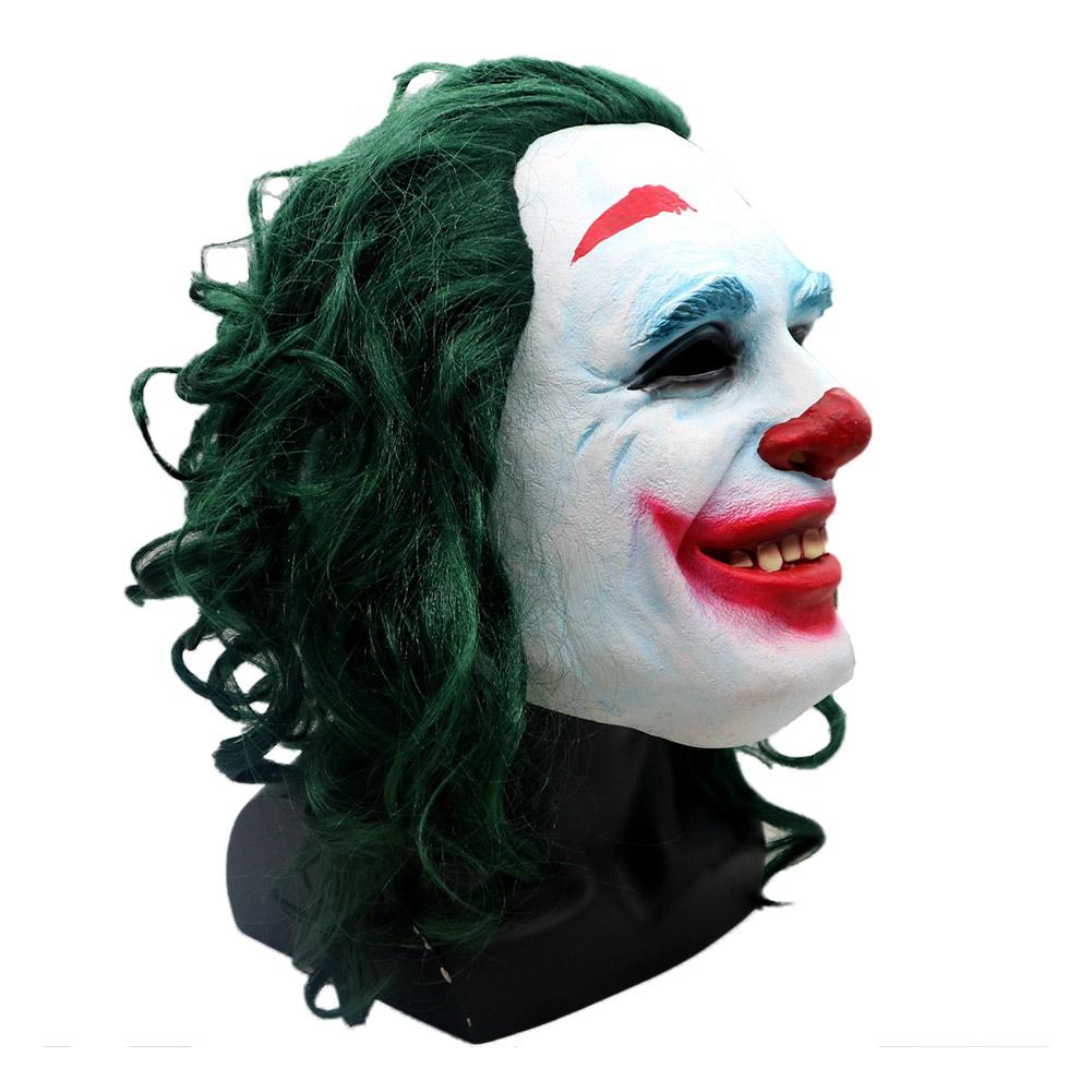 Movie Joker Green Hair Mask Cosplay Clown Full Face Halloween Props