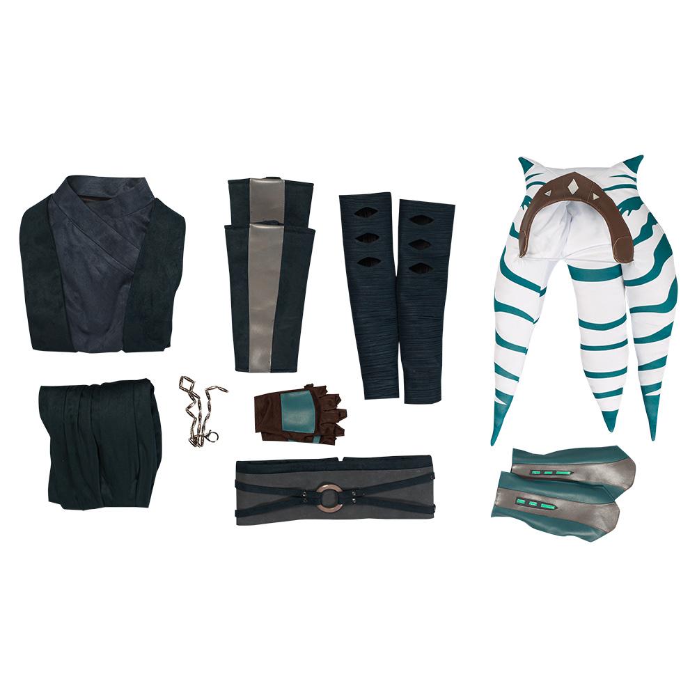 The Mandalorian S2 Ahsoka Tano Top Pants Outfits Cosplay Costume Halloween Carnival Suit