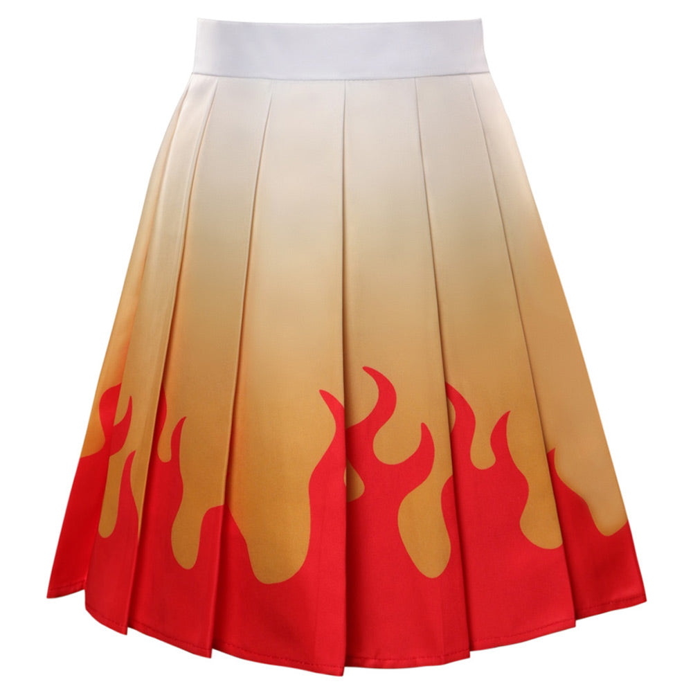 Anime Demon Slayer Rengoku Kyoujurou Cosplay Costume Skirt Dress Festival Outfit UUstyle®