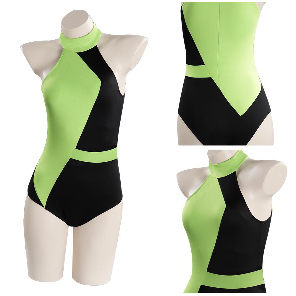 Kim Possible Shego Cosplay Costume Adult Swimsuit Outfits Halloween Carnival Suit