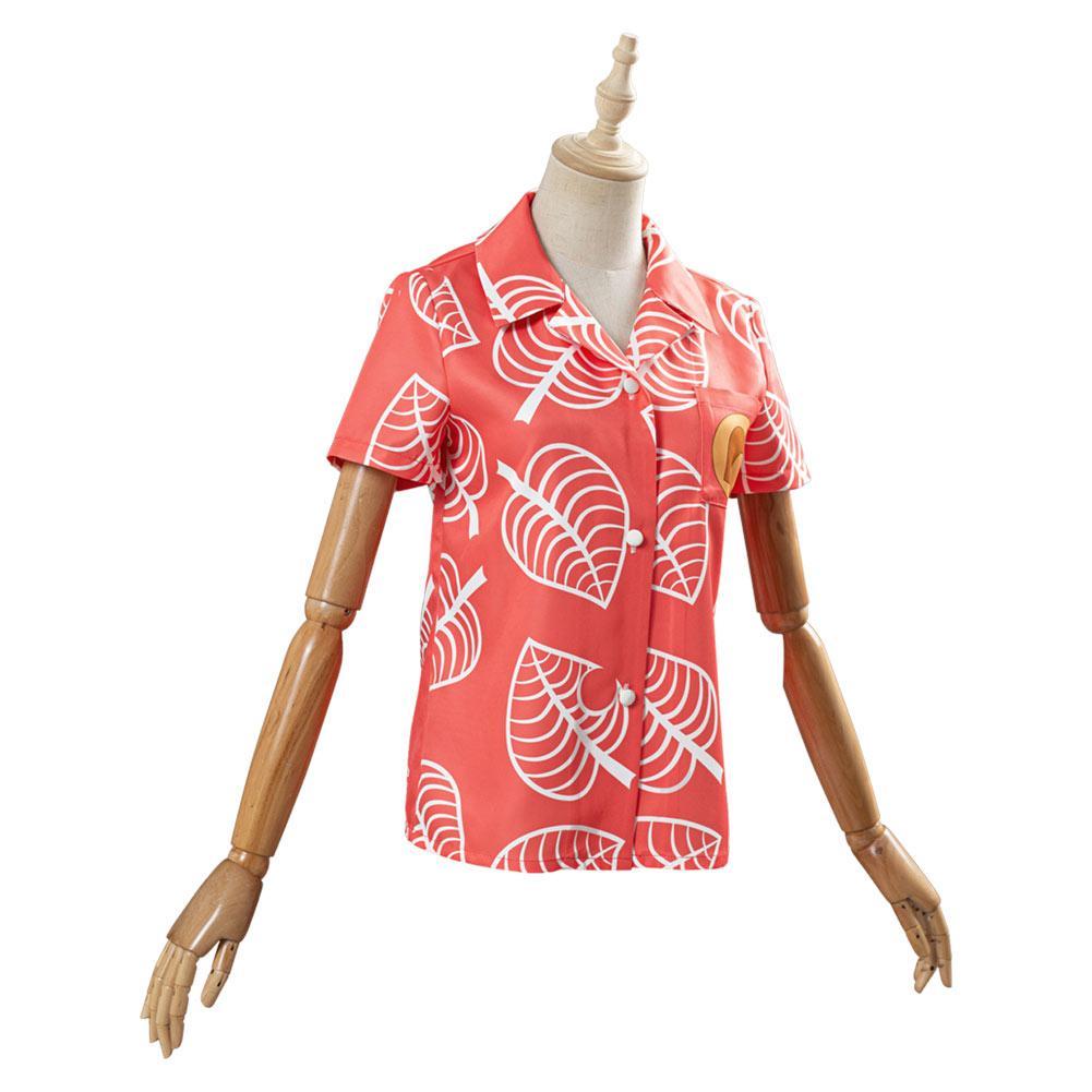 Game Animal Crossing Isabelle Cosplay Costume Women Short Sleeve Shirts Top