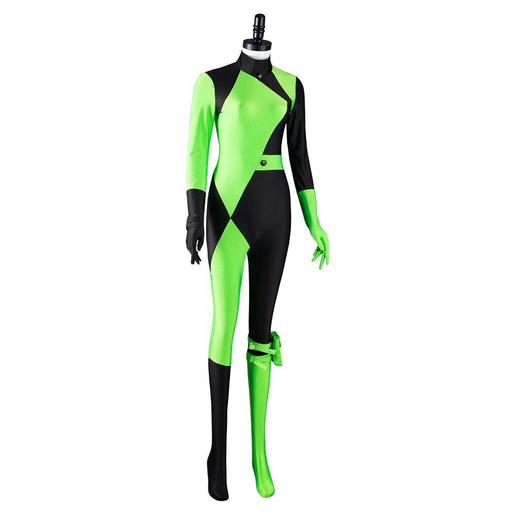 Kim Possible Shego Cosplay Costume Adult Jumpsuit Halloween Carnival Suit