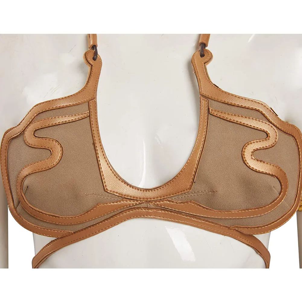 Movie Star Wars: Return of the Jedi Slave Leia Metal Cosplay Costume Bikini Halloween Carnival Suit