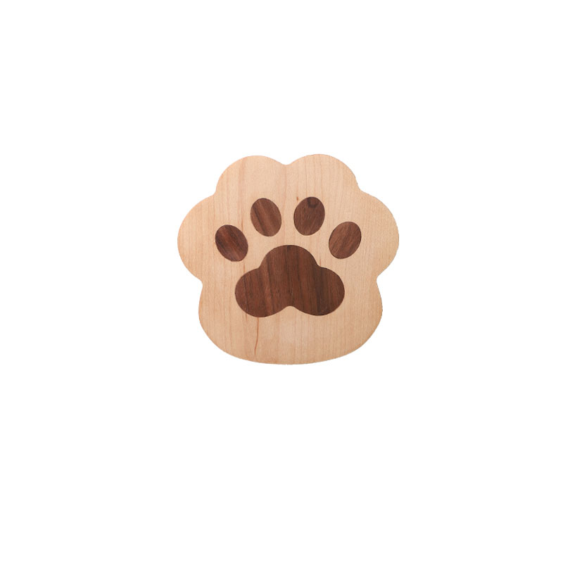 Wooden Cat Paw Coaster