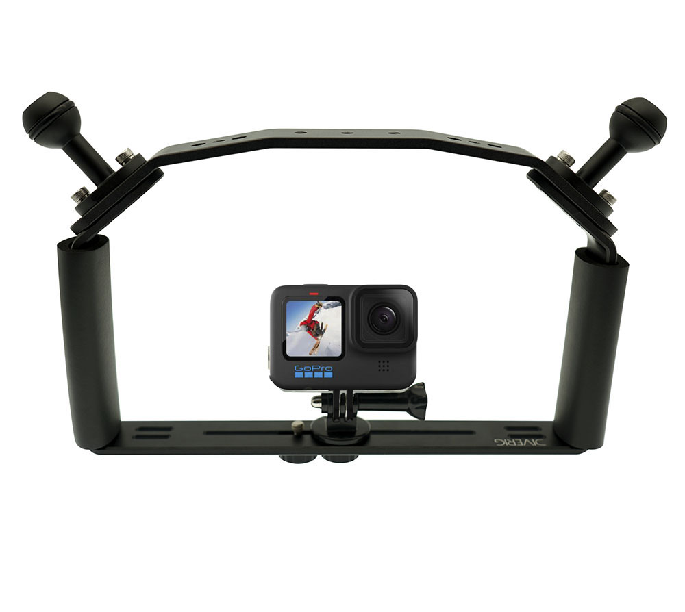 Underwater Handle Tray Bracket  Aluminum Alloy Dual Handheld Video Light Stabilizer Tray for Camera Diving Housing