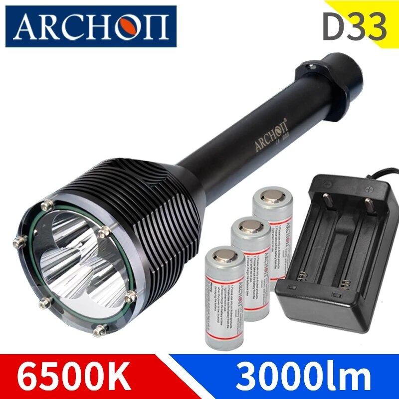 ARCHON D33 6500K diving light 3*XM-L2