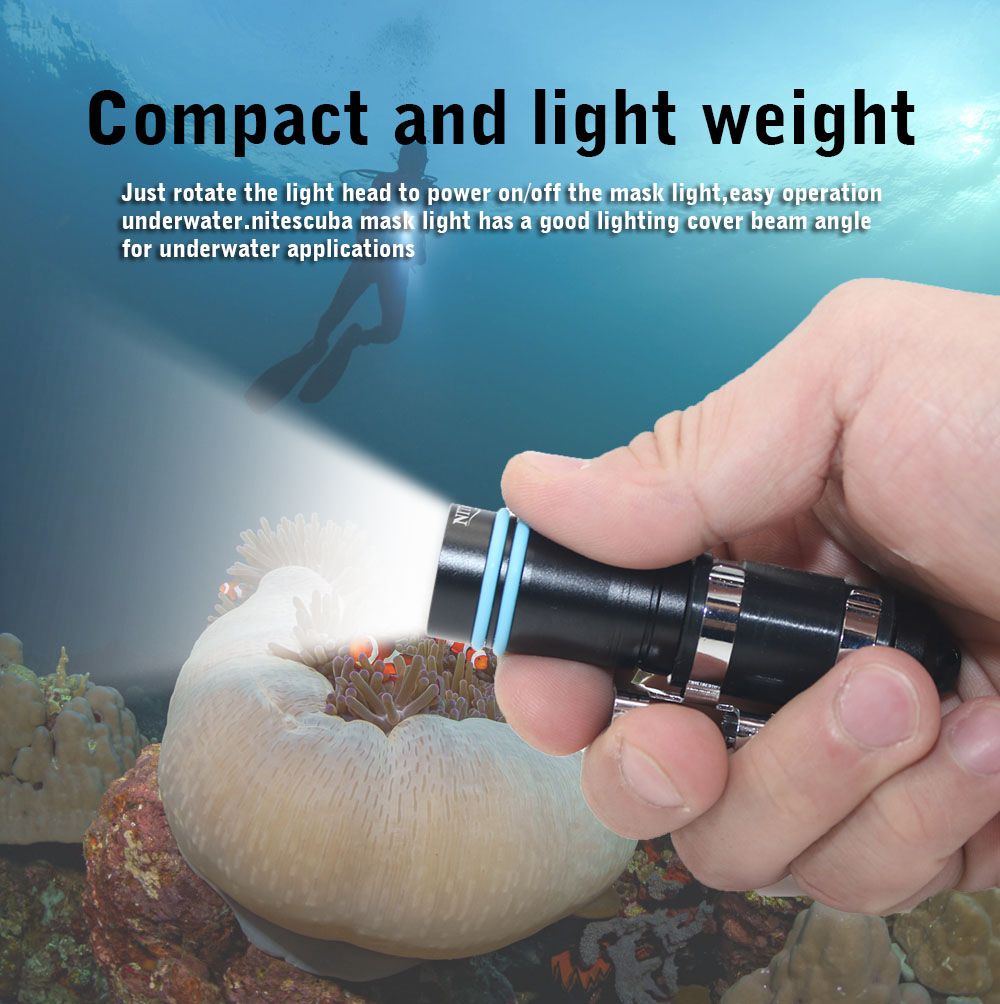 Nitescuba MS01 Mini Scuba Diving Mask Light Rotary Switch Waterproof 1