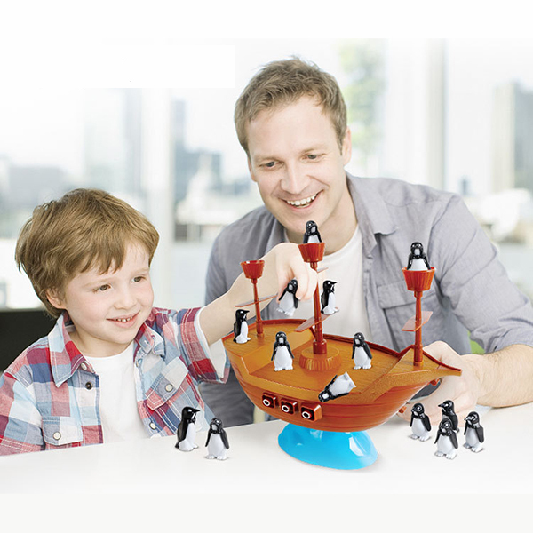 Penguins Pirate Boat Balancing Game Stacking Building Blocks Toy