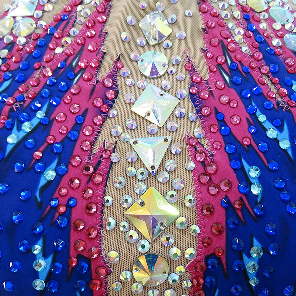 Hot-Sale Synchronized Swimming Suit Girls' High Cut Kids Colourful Spandex Acrobatics Gymnastics Leotards for Competition Handmade Costume