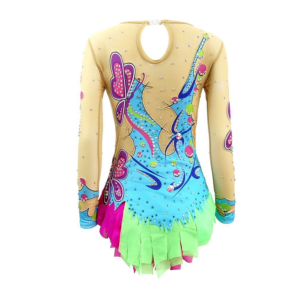 Rhythmic Gymnastics Leotards Women Girls Competition Dance Pink Blue Figure Skating Dress Training Gymnastics Artistic Leotard