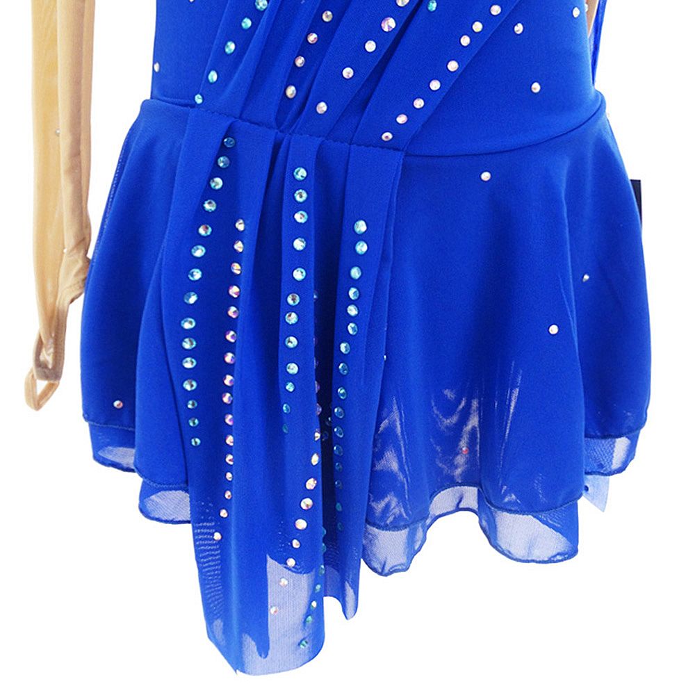 LIUHUO Figure Skating Dress Women's Ice Skating Dress Navy Leisure Sports Competition Skating Wear Breathable Solid Colored Long Sleeve Skating