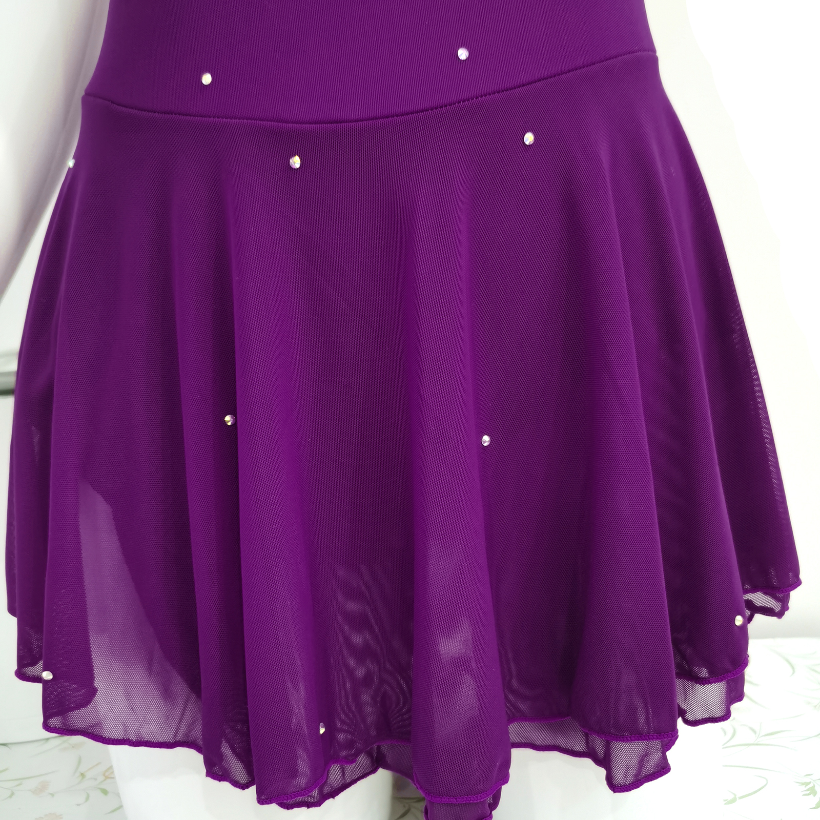 LIUHUO Handmade Figure Skating Dress Women's Girls' Ice Skating Dress Black Mesh Spandex High Elasticity Practice Competition Skating Wear Crystal / Rhinestone Long Sleeve Ice Skating Winter