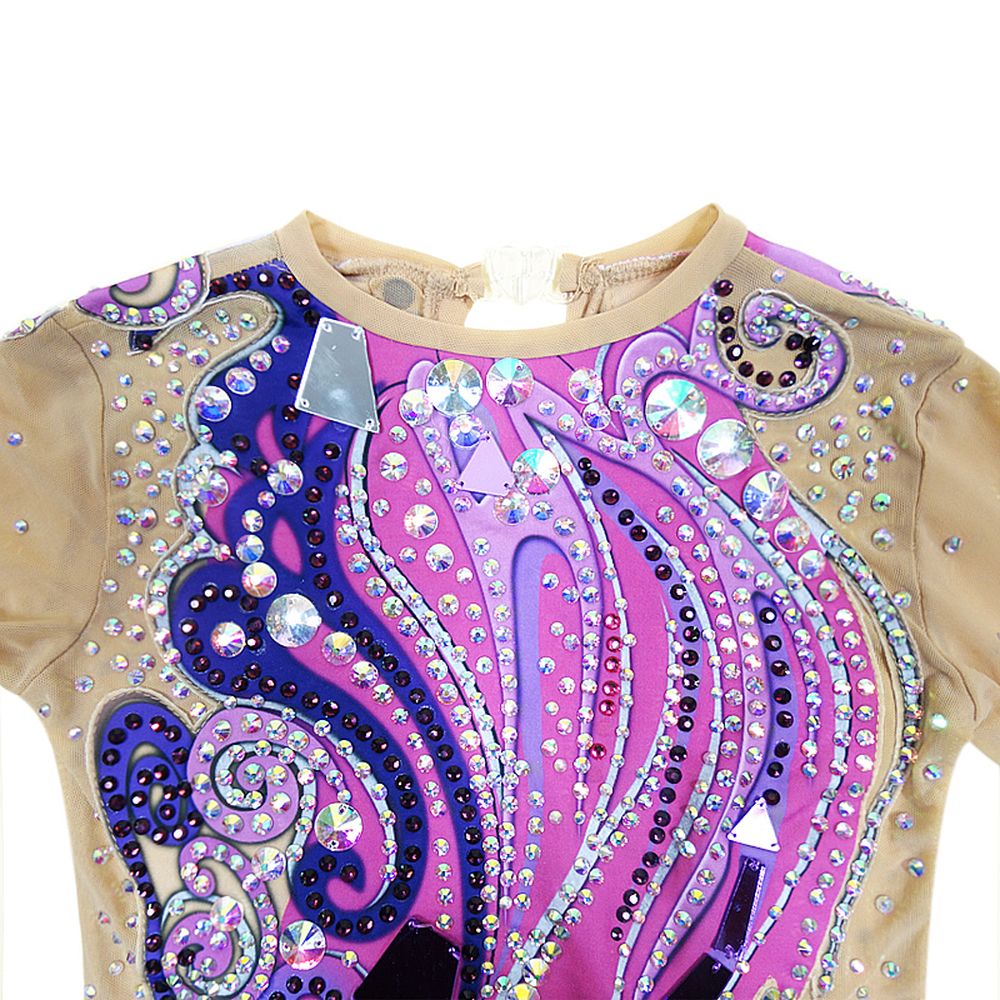 Women's Girls' Rhythmic Gymnastics Leotards Artistic Gymnastics Leotards Jeweled Spandex Dance Rhythmic Gymnastics Artistic Gymnastics Leotard Sleeveless Sport Activewear Handmade