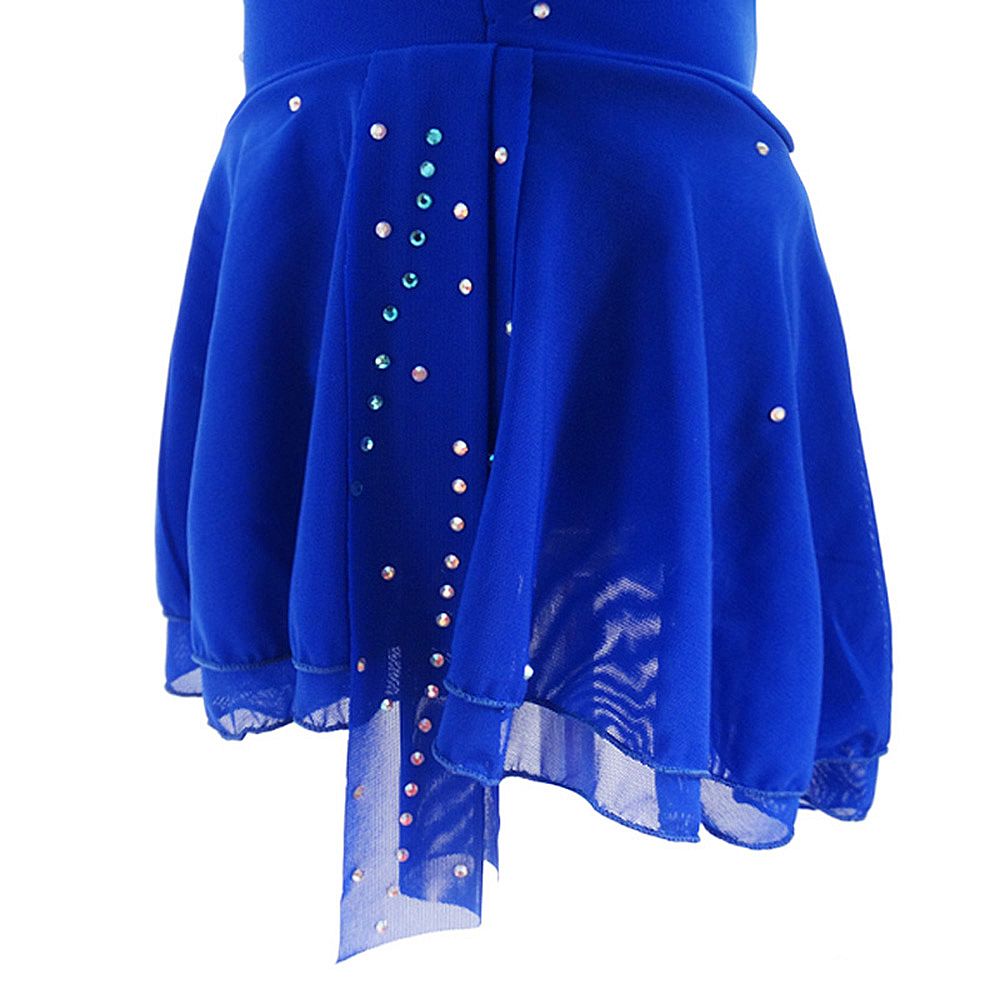 LIUHUO Figure Skating Dress Women's Ice Skating Dress Navy Leisure Sports Competition Skating Wear Breathable Solid Colored Long Sleeve Skating