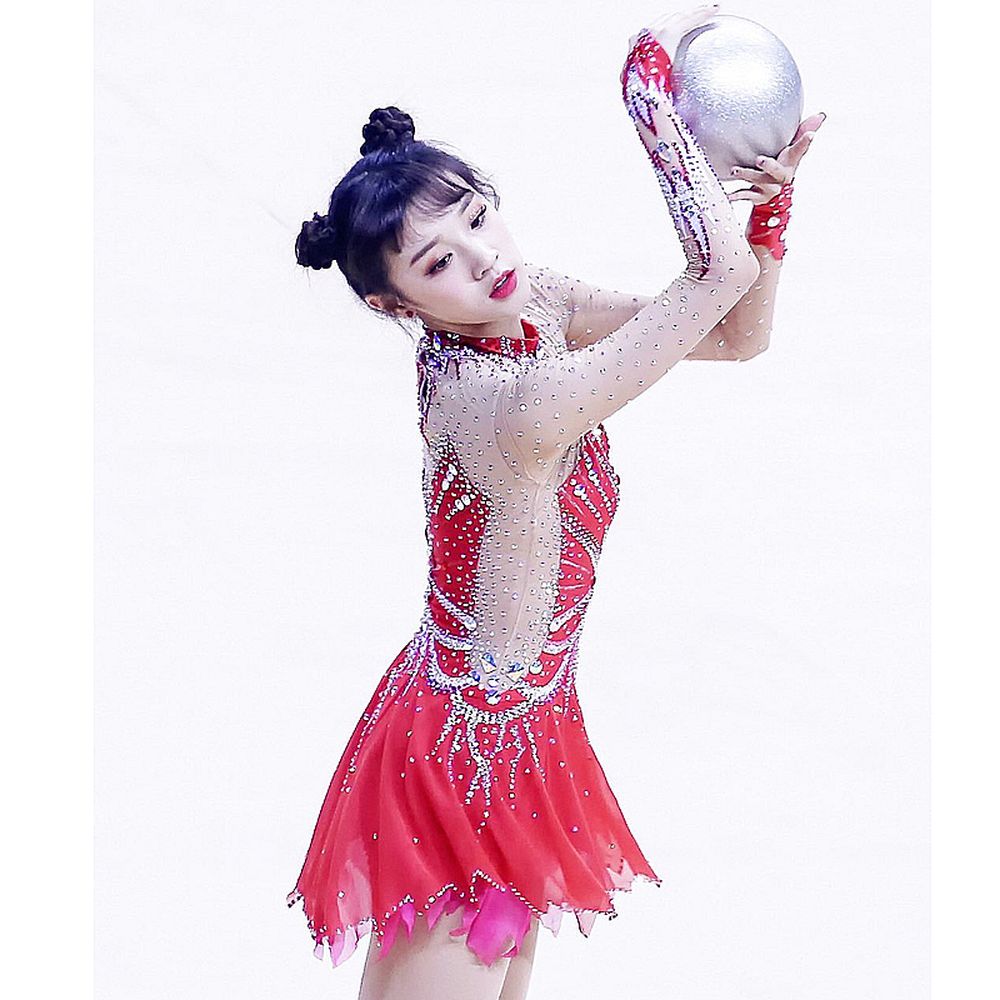 Women Girls Ice Figure Skating Dress Black Velvet Stretchy Mesh High Elasticity Training Competition Skating Wear Handmade Crystal / Rhinestone Solid Color Long Sleeve Ice Skating