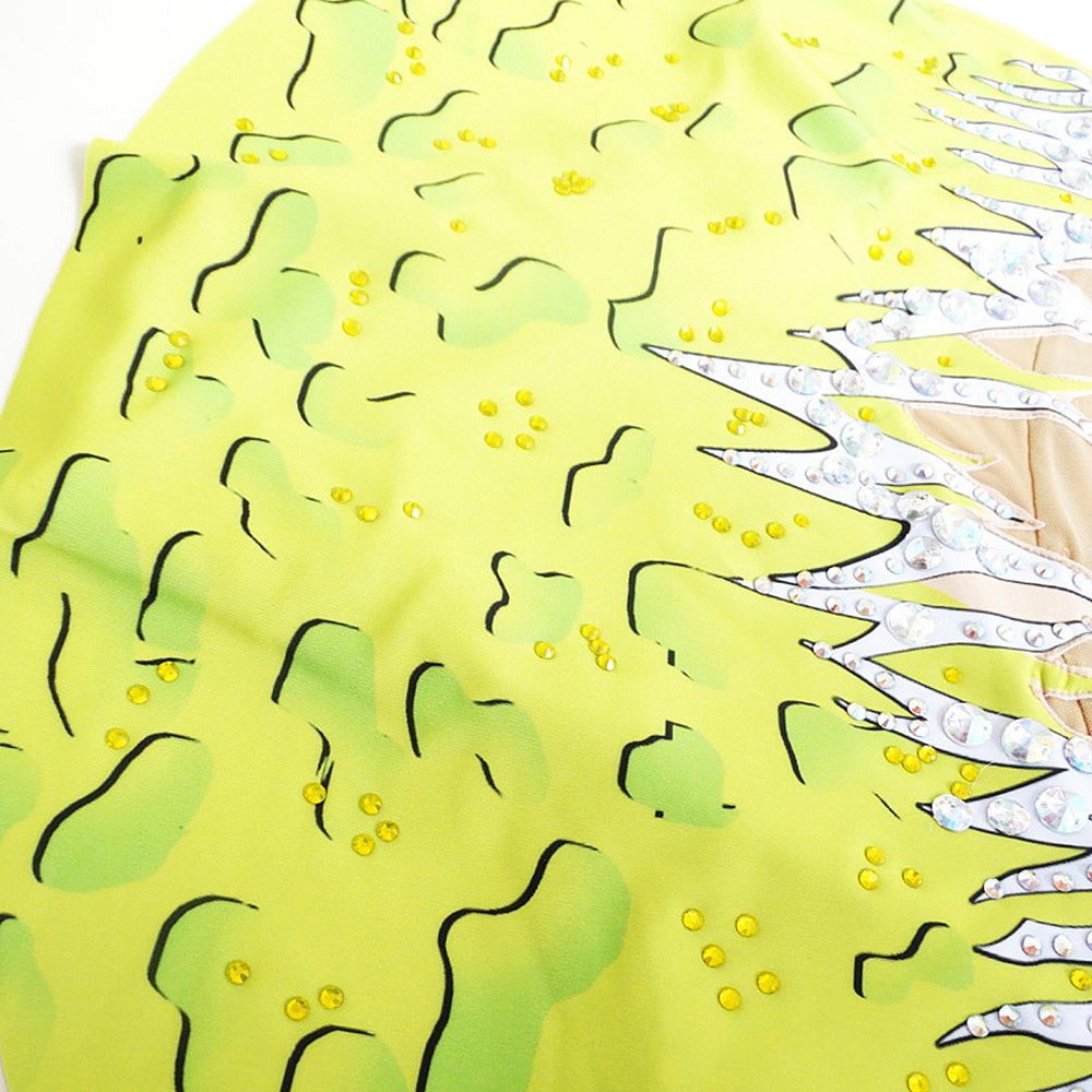 Girls Rhythmic Gymnastics Leotards Dance Gymnastics Competition Leotards Womens' Spandex High Elasticity Handmade CapSleeves Leotards for Performance