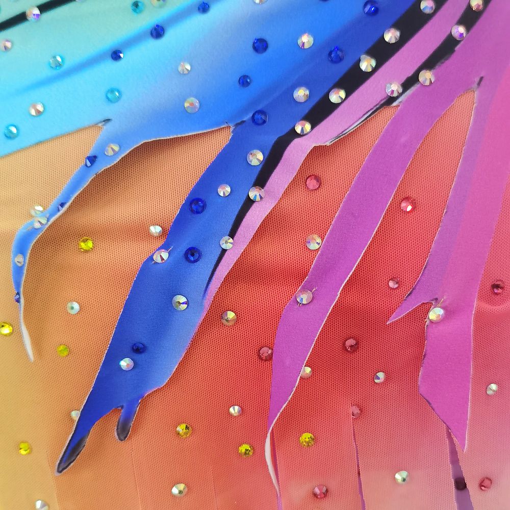 LUHUO Rhythmic Gymnastics Leotards Pink Women's Girls' Kids Dance Kids High Elasticity Handmade Long Sleeve Competition Dance Ice Skating Dress