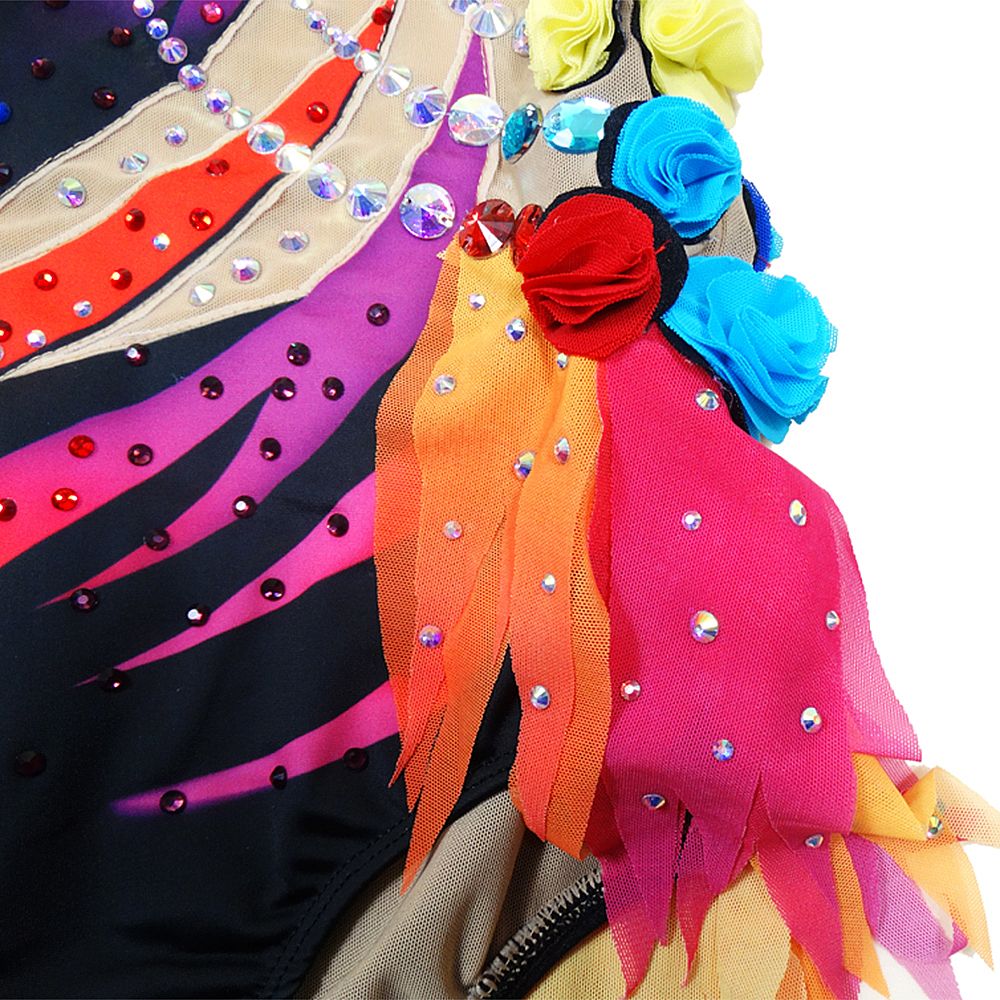 Women's Girls' Rhythmic Gymnastics Leotards Artistic Gymnastics Leotards Jeweled Pink Spandex Dance Artistics Gymnastics Artistic Gymnastics Leotard Sleeveless Sport Activewear Handmade