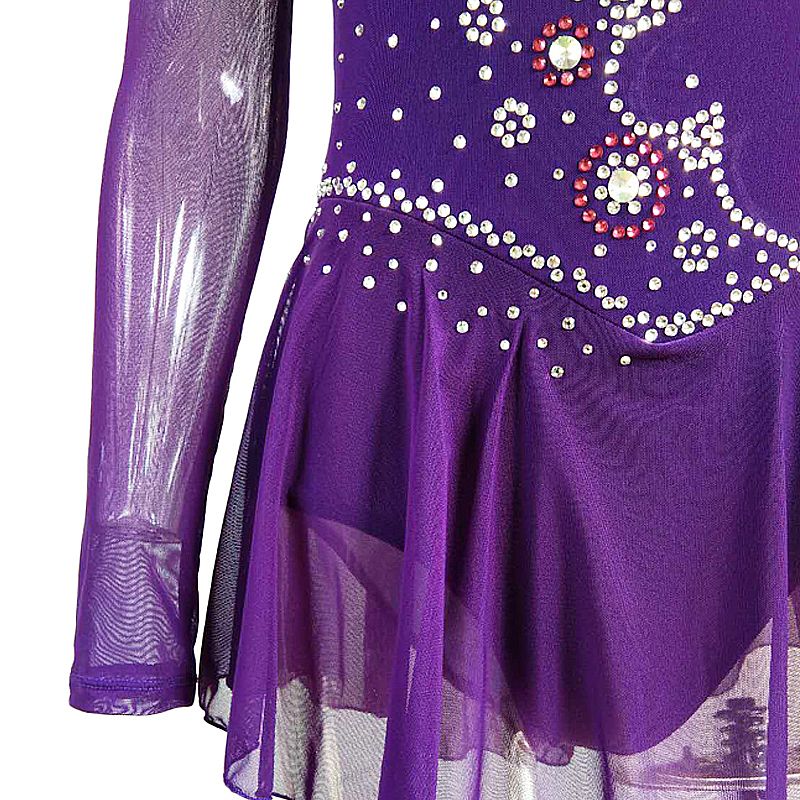 LIUHUO Ice Skating Dress Women's Girls' Stretchy Mesh High Elasticity Training Competition Skating Dance Wear Rhythmic Gymnastics Dress Kids Performance Wear Youth