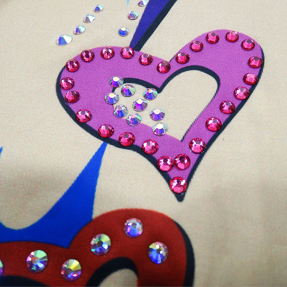 LUHUO Rhythmic Gymnastics Leotards Women's Girls' Kids Dance Blue Heart Kids Spandex High Elasticity Handmade Long Sleeve Competition Dance Ice Skating Dress