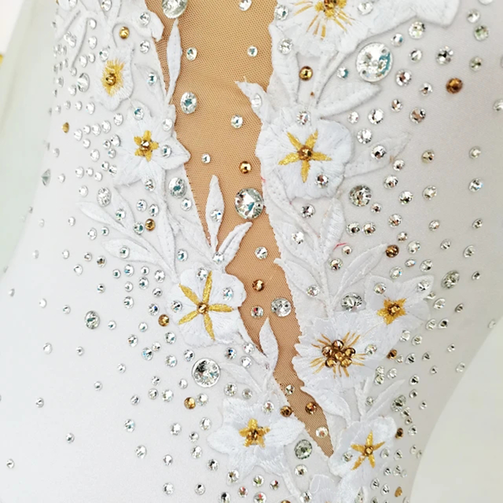 Ice Figure Skating Dress Women High Elasticity Training Competition Skating Wear White Sleeveless Classic / Rhinestone / Kids Performance Wear