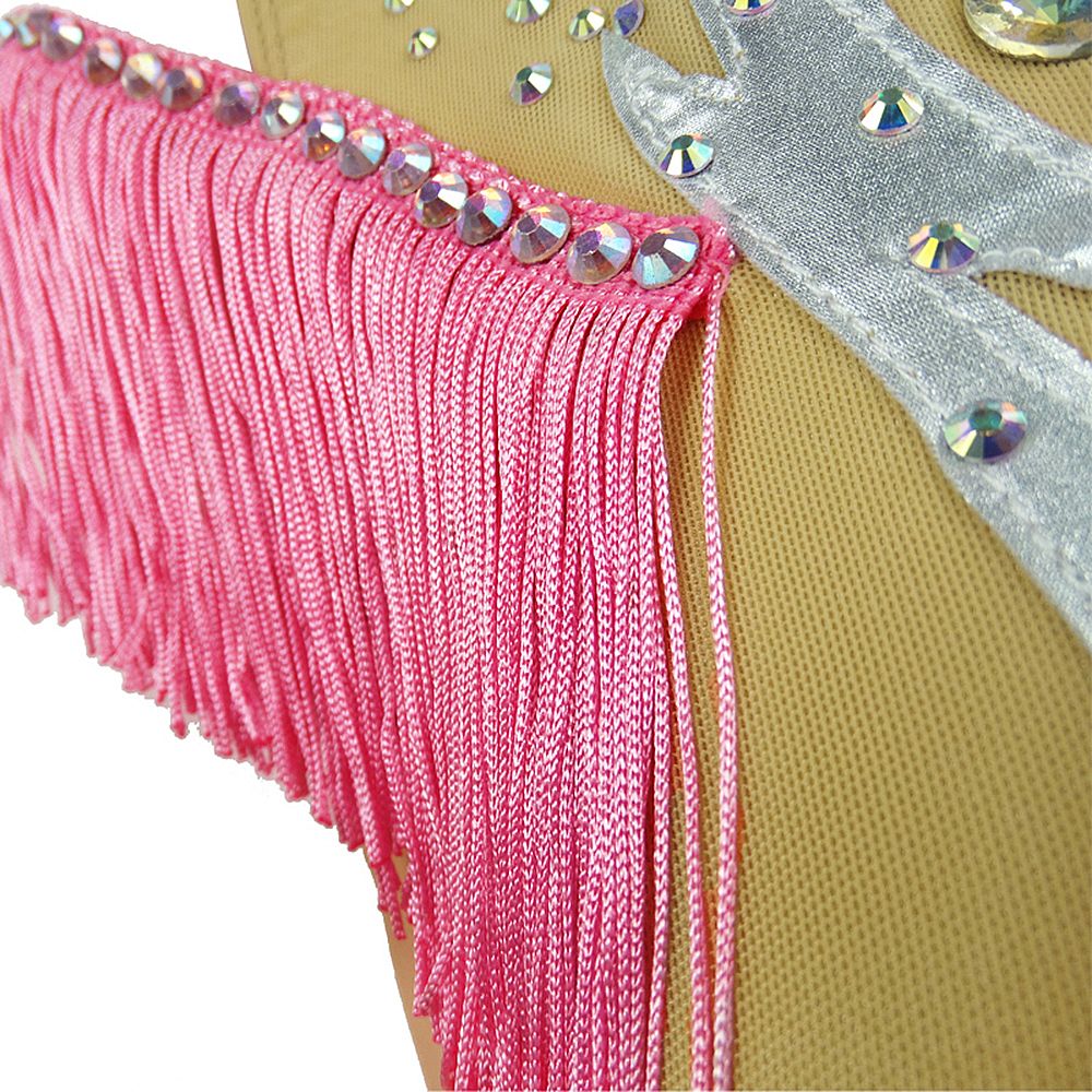 Rhythmic Gymnastics Leotards Pink Tassels Artistic Gymnastics Leotards Women's Girls' Kids Leotard Spandex High Elasticity Breathable Yellow