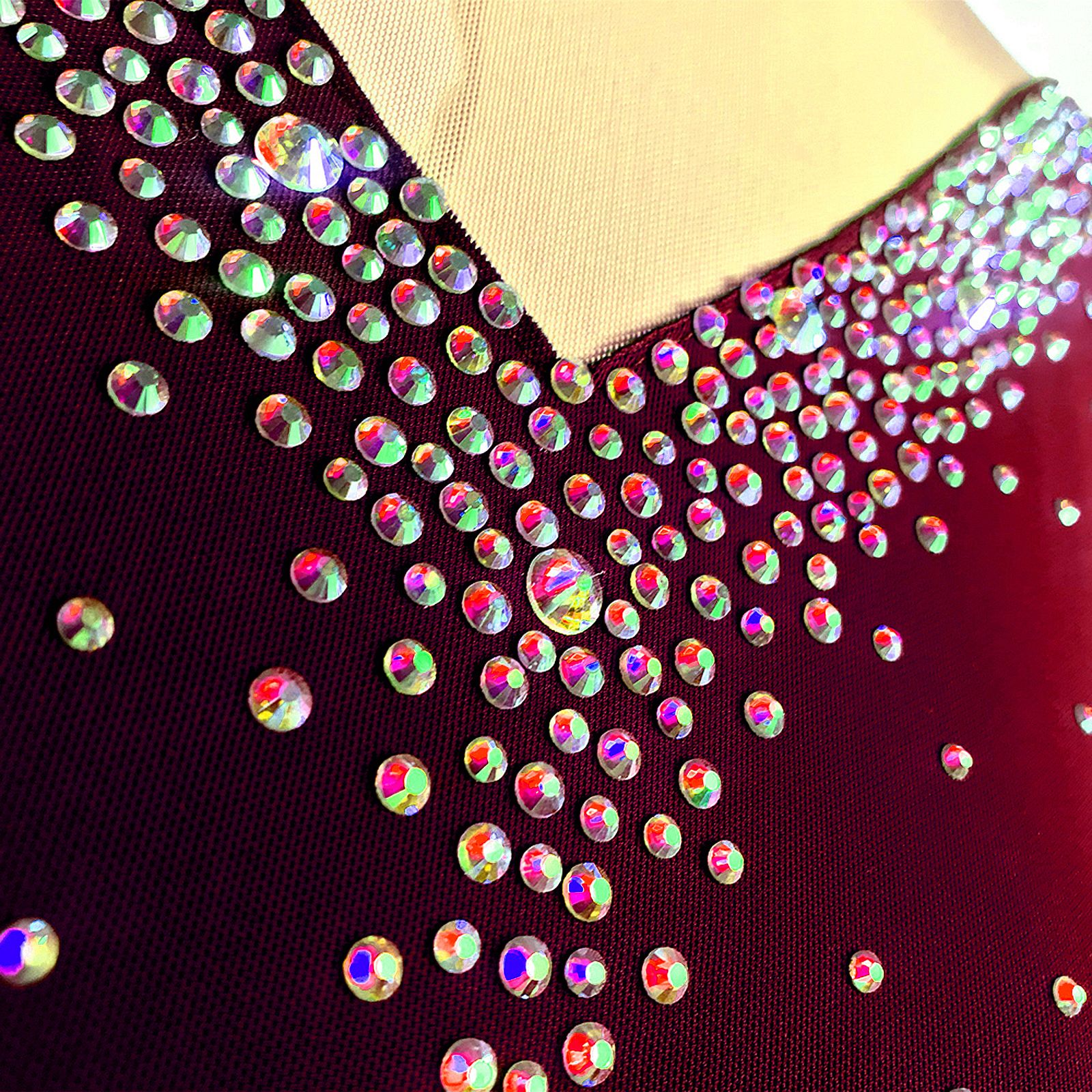 Ice Figure Skating Dress Girls' Black Blue Wine Red Spandex High Elasticity MeshTraining Competition Skating Wear Solid Colored Classic Crystal / Rhinestone / Kids Women